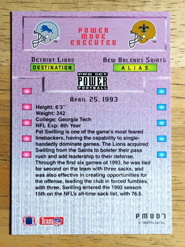 1993 Power Update Moves #7 Pat Swilling