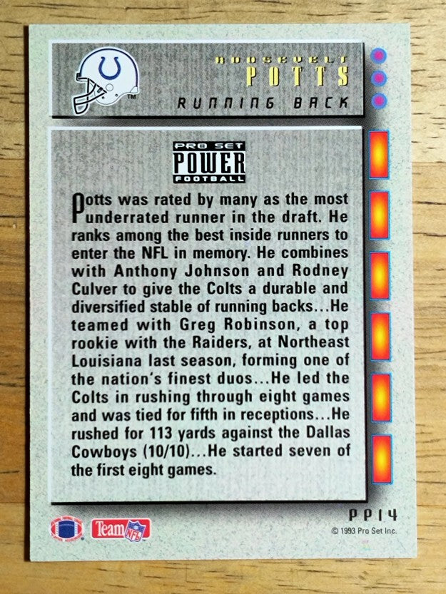 1993 Power Update Prospects #14 Roosevelt Potts RC