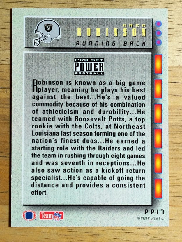 1993 Power Update Prospects #17 Greg Robinson RC