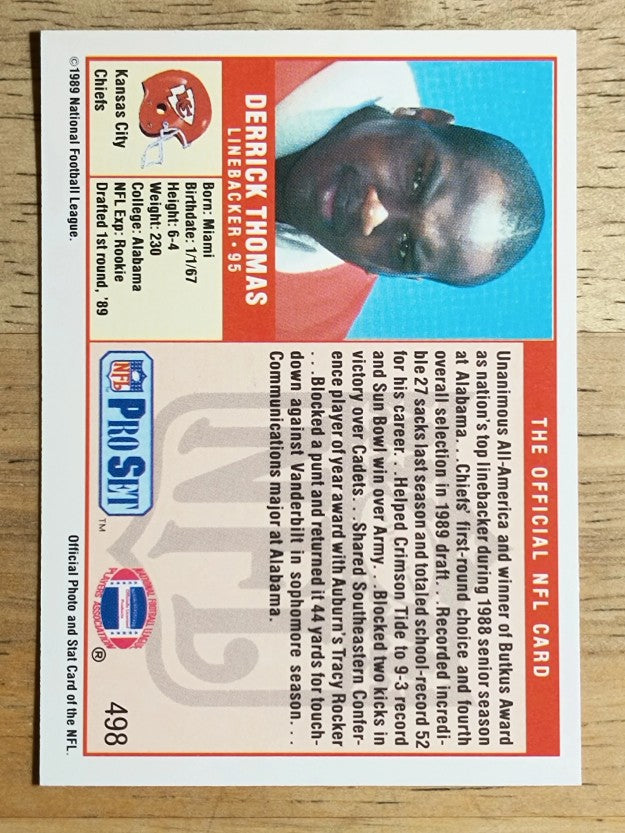 1989 Pro Set #498 Derrick Thomas RC