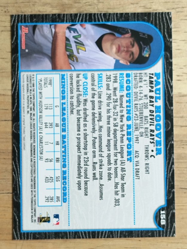 1999 Bowman #158 Paul Hoover RC