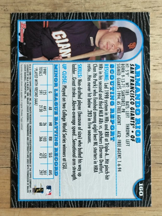1999 Bowman #160 Armando Rios