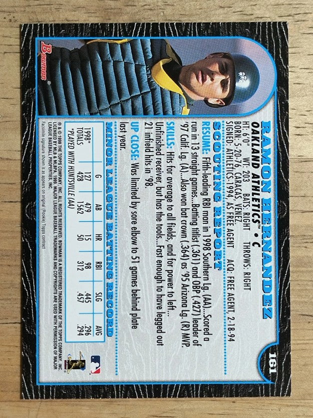 1999 Bowman #161 Ramon Hernandez