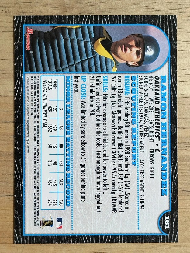 1999 Bowman #161 Ramon Hernandez