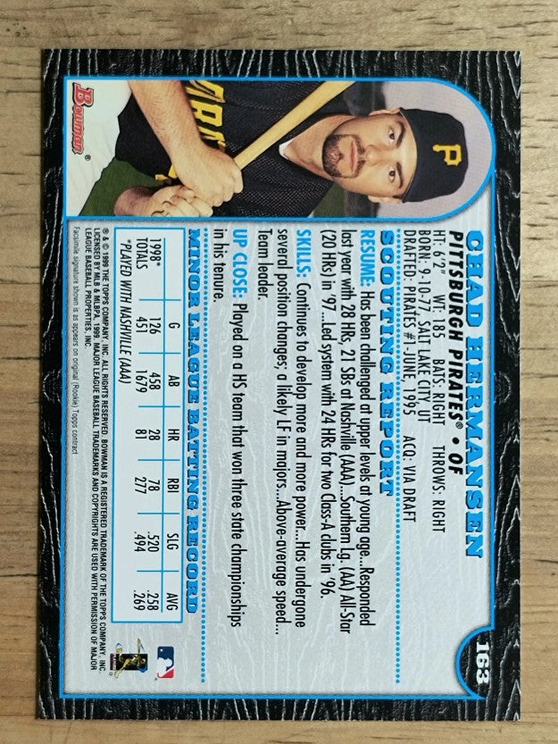 1999 Bowman #163 Chad Hermansen