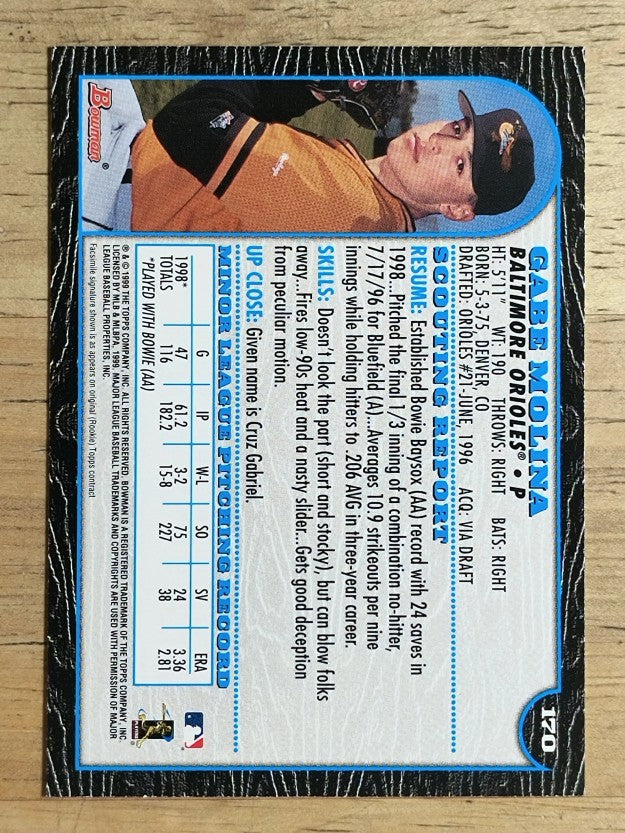 1999 Bowman #170 Gabe Molina RC