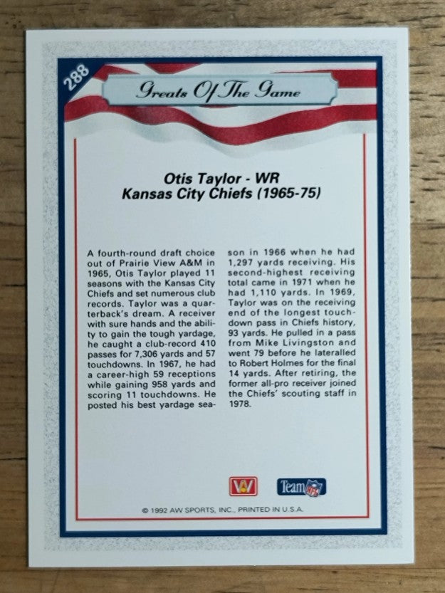 1992 All World #288 Otis Taylor GG