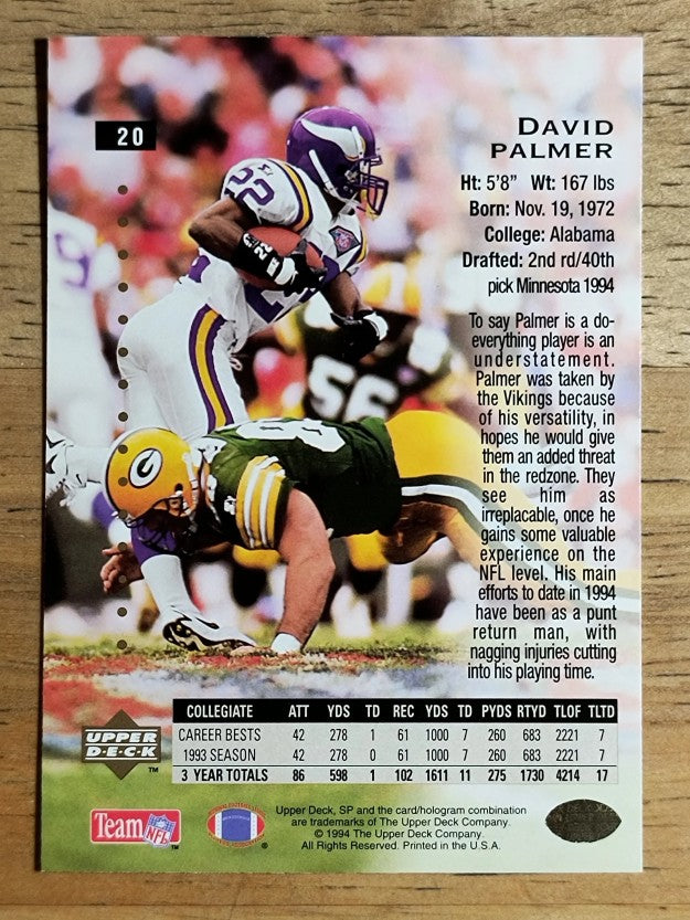 1994 SP #20 David Palmer FOIL RC