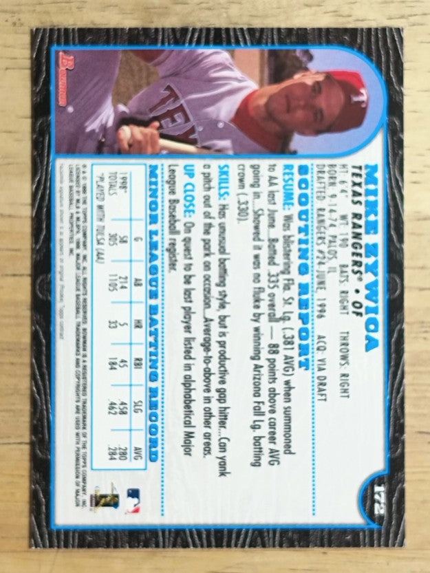 1999 Bowman #172 Mike Zywica RC