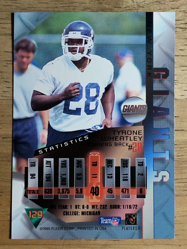 1995 Metal #129 Tyrone Wheatley RC