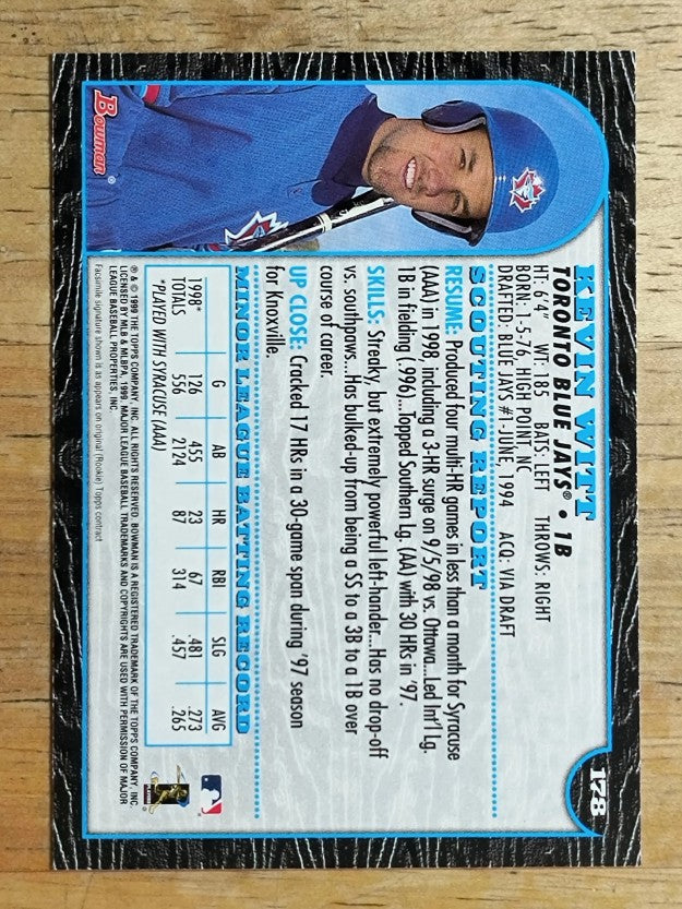 1999 Bowman #178 Kevin Witt