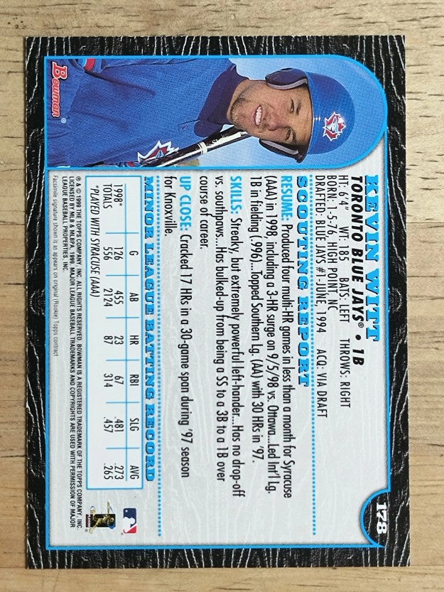 1999 Bowman #178 Kevin Witt