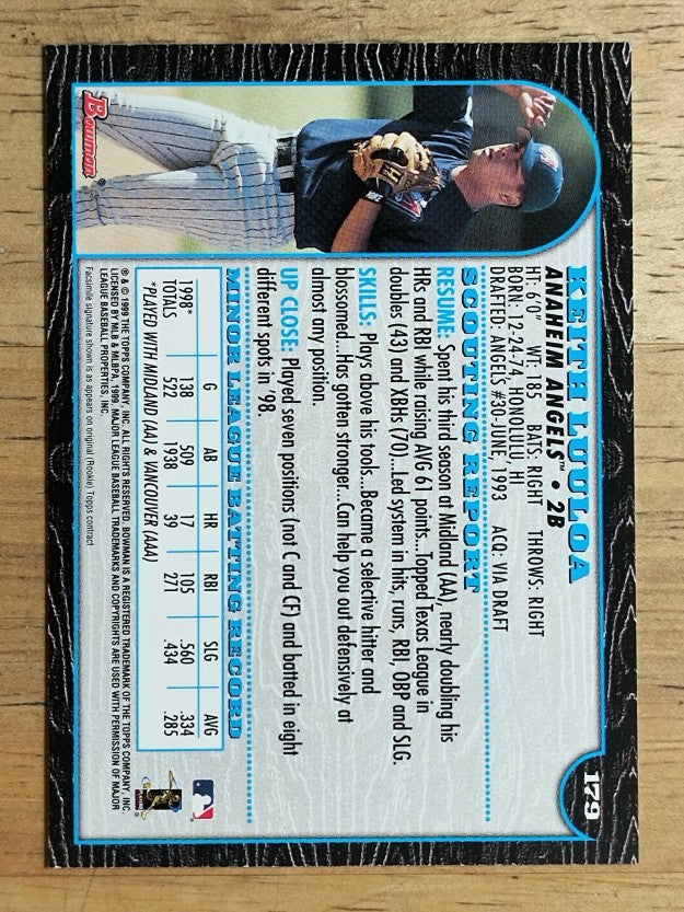 1999 Bowman #179 Keith Luuloa RC