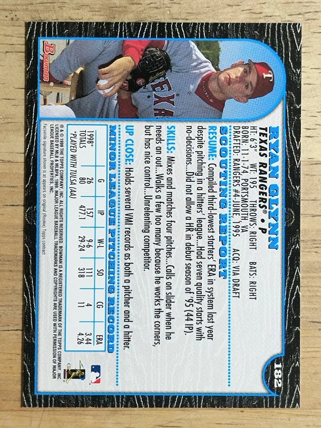1999 Bowman #182 Ryan Glynn RC