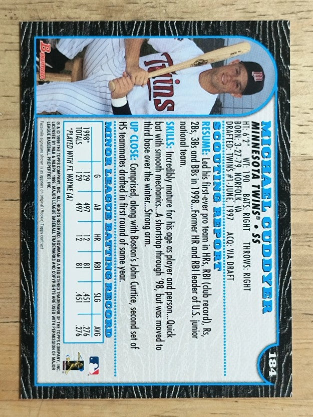 1999 Bowman #184 Michael Cuddyer