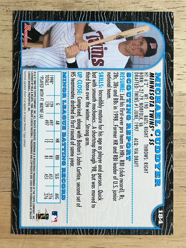 1999 Bowman #184 Michael Cuddyer