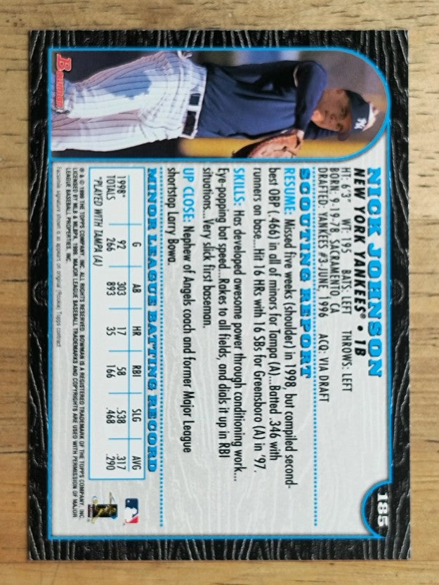 1999 Bowman #185 Nick Johnson RC