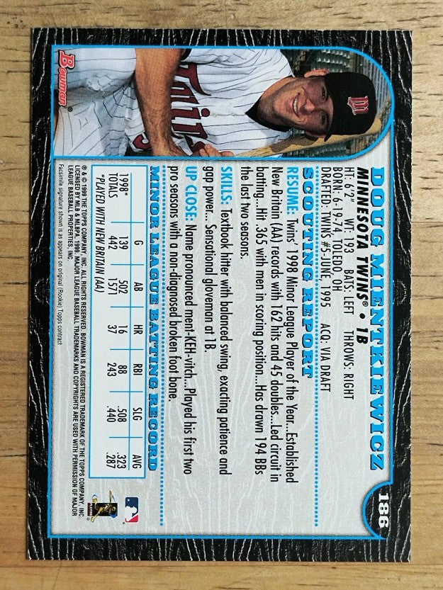 1999 Bowman #186 Doug Mientkiewicz RC