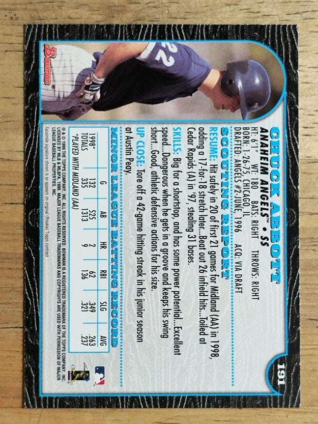 1999 Bowman #191 Chuck Abbott RC
