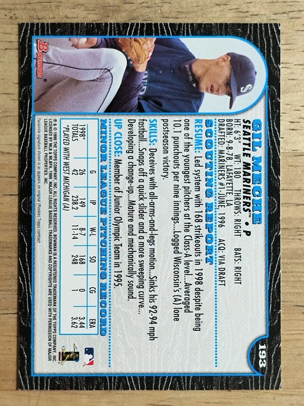 1999 Bowman #193 Gil Meche