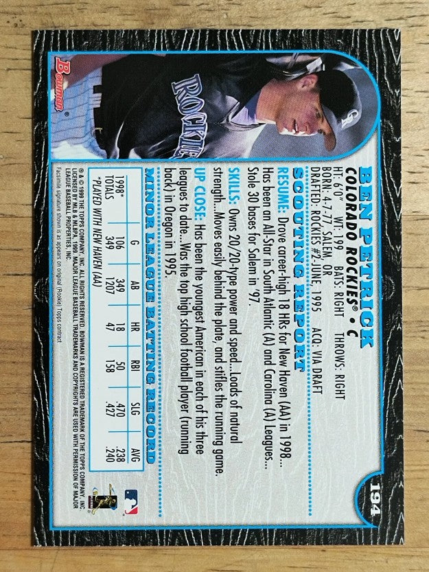 1999 Bowman #194 Ben Petrick