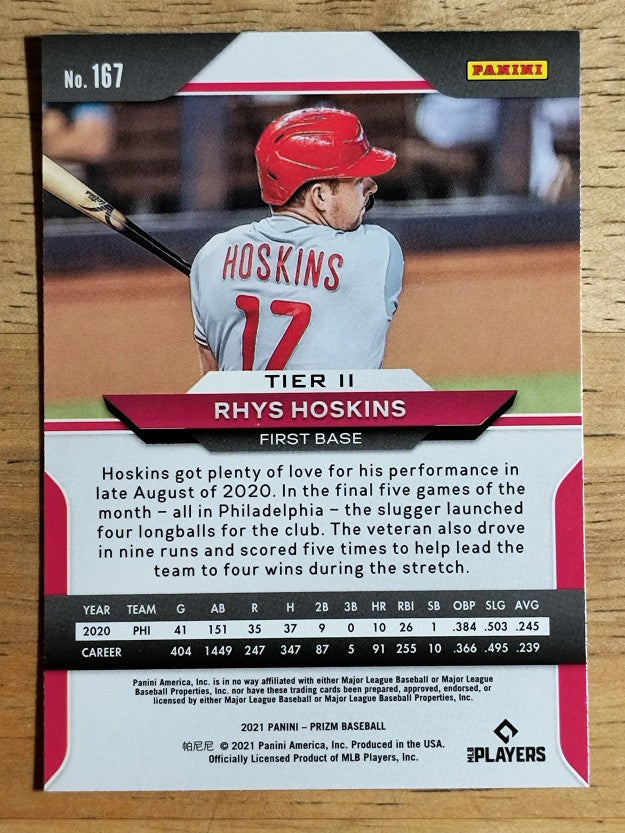 2021 Panini Prizm #167 Rhys Hoskins