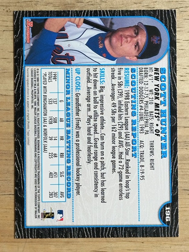 1999 Bowman #196 Scott Hunter RC