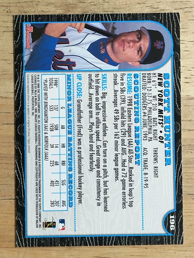 1999 Bowman #196 Scott Hunter RC