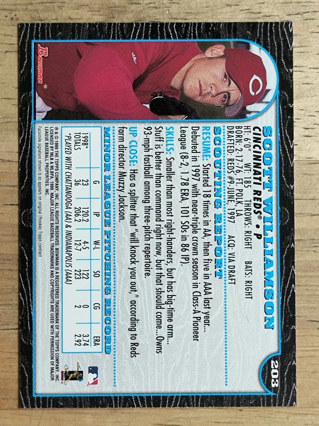 1999 Bowman #203 Scott Williamson