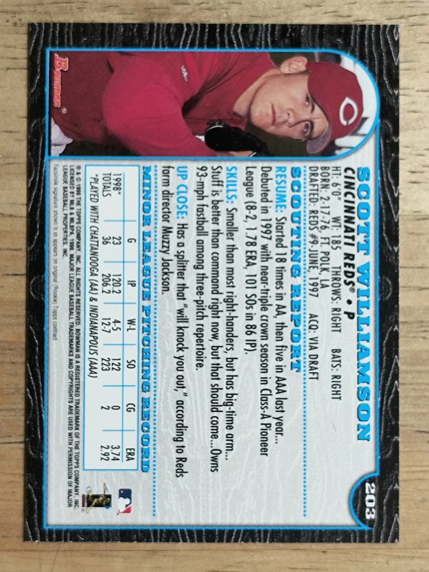 1999 Bowman #203 Scott Williamson