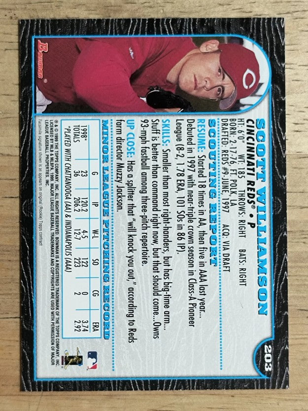 1999 Bowman #203 Scott Williamson