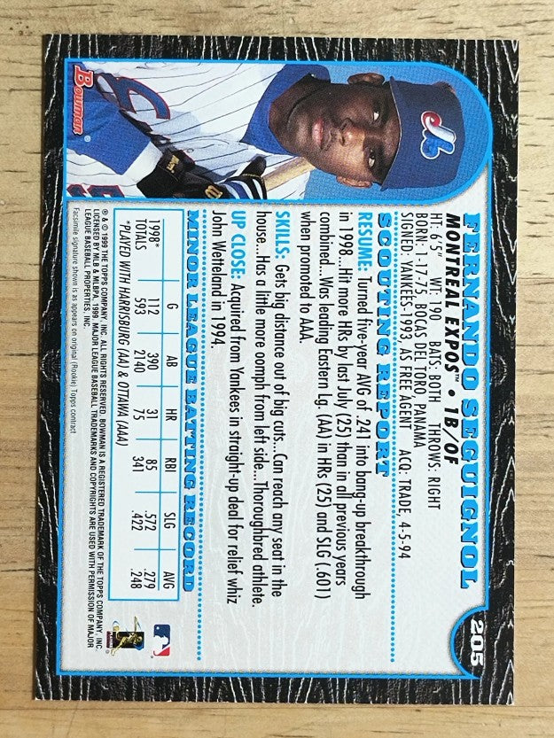 1999 Bowman #205 Fernando Seguignol