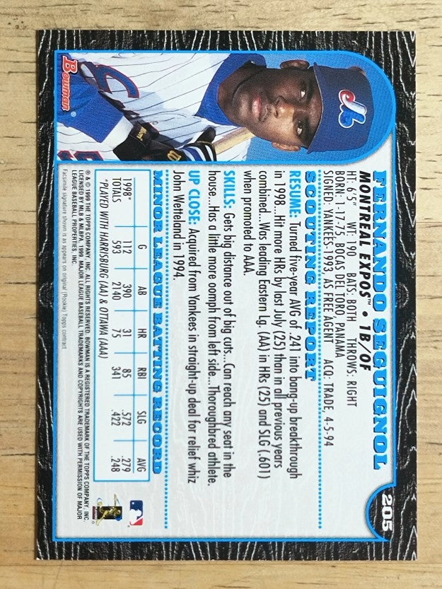 1999 Bowman #205 Fernando Seguignol