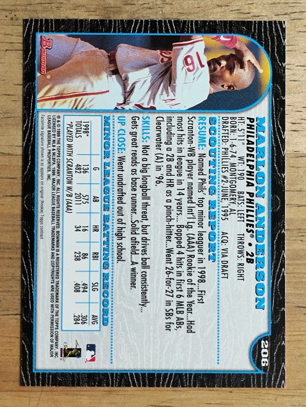 1999 Bowman #206 Marlon Anderson