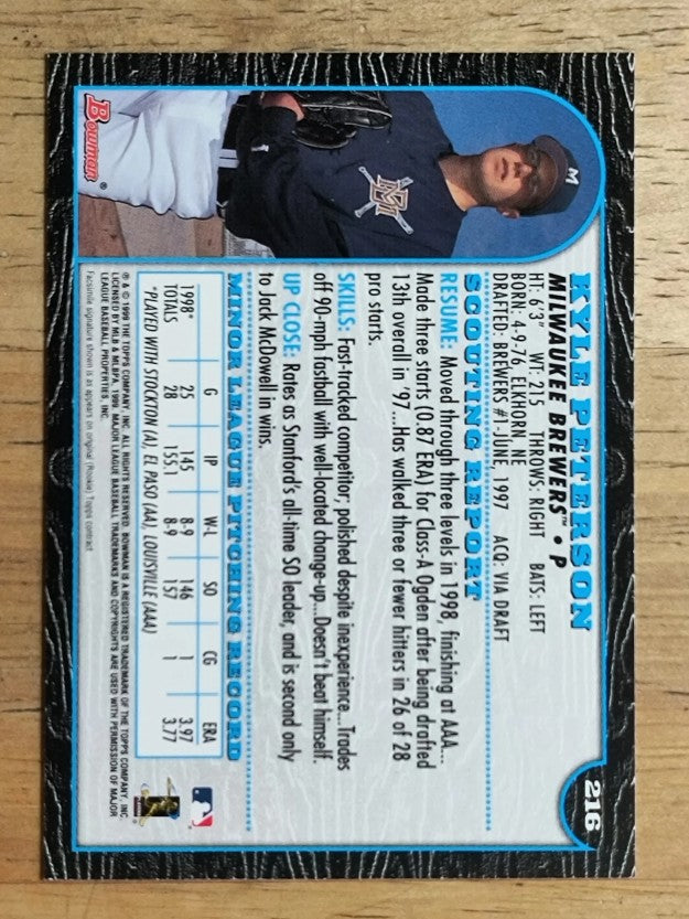 1999 Bowman #216 Kyle Peterson