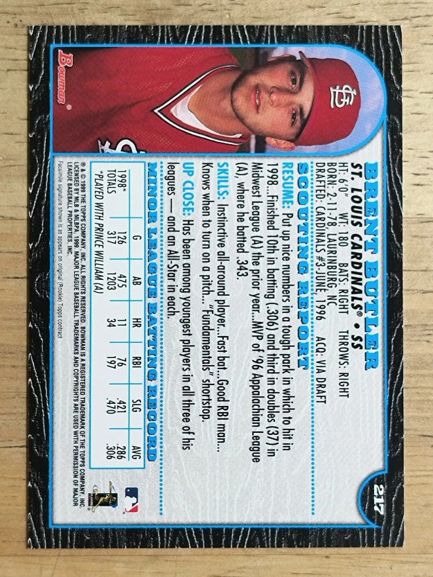 1999 Bowman #217 Brent Butler