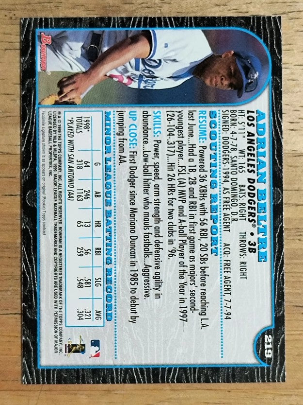 1999 Bowman #219 Adrian Beltre