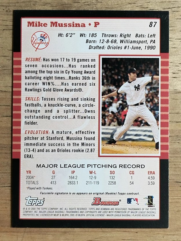 2005 Bowman #87 Mike Mussina