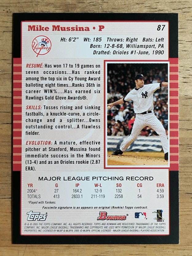 2005 Bowman #87 Mike Mussina