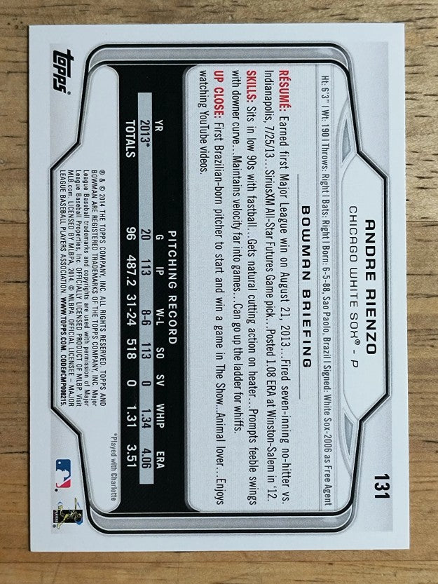 2014 Bowman #131 Andre Rienzo RC