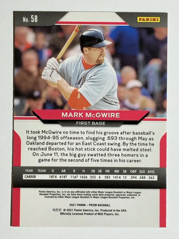 2021 Panini Prizm #58 Mark McGwire