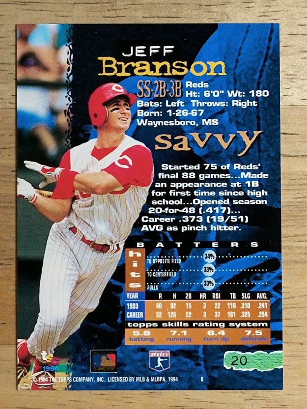 1994 Stadium Club #20 Jeff Branson
