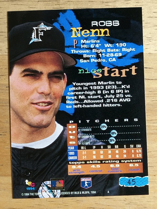 1994 Stadium Club #45 Robb Nen
