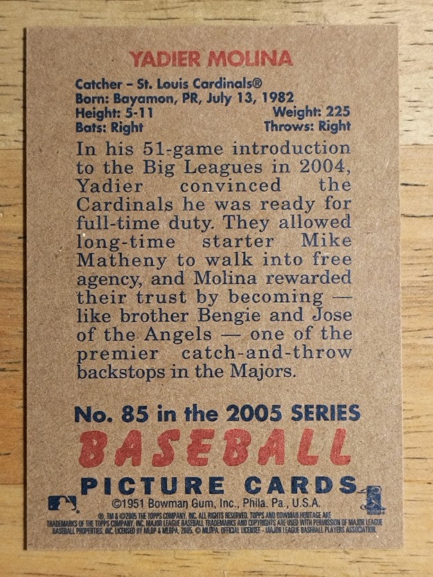 2005 Bowman Heritage #85 Yadier Molina
