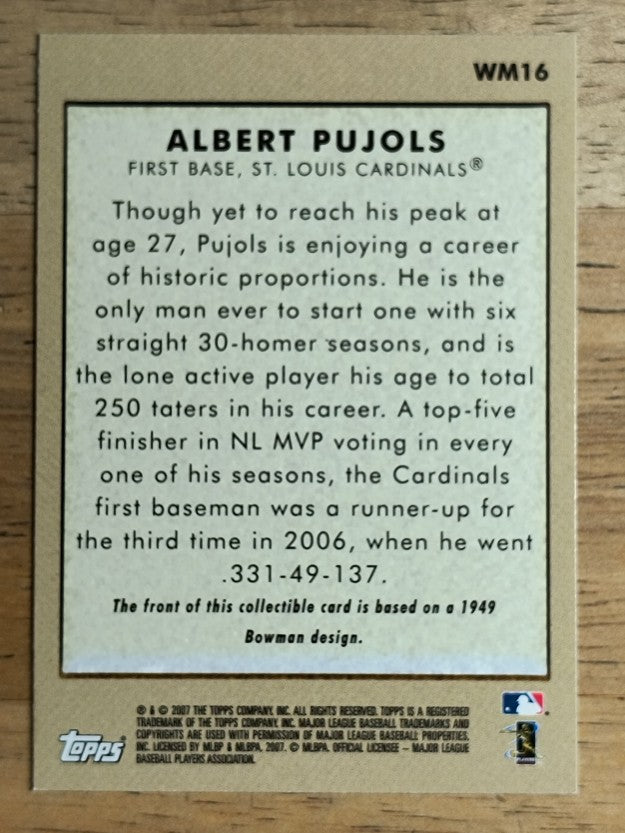 2007 Topps Wal-Mart #WM16 Albert Pujols 49B