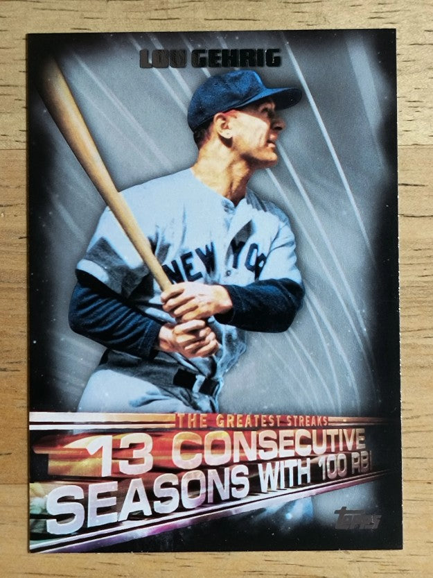 2016 Topps The Greatest Streaks #GS10 Lou Gehrig