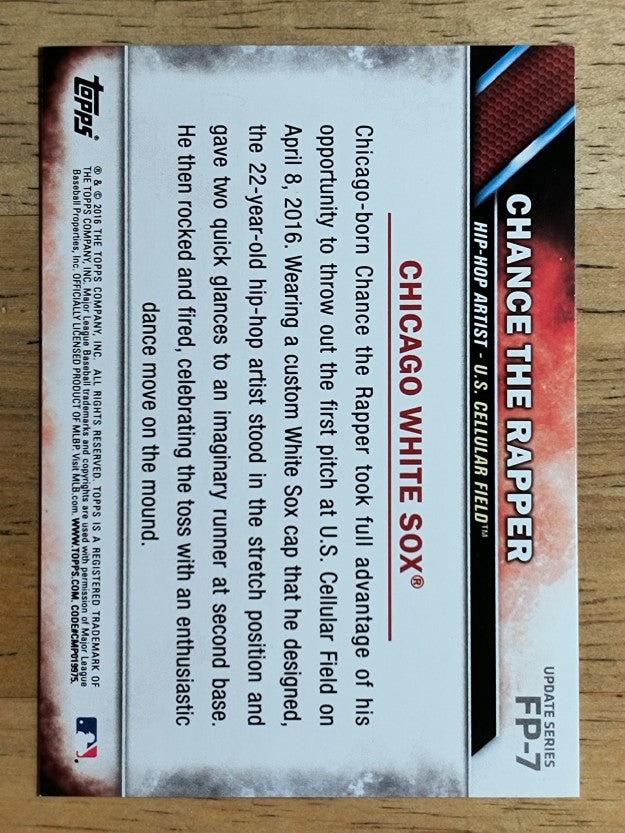 2016 Topps Update First Pitch #FP7 Chance the Rapper