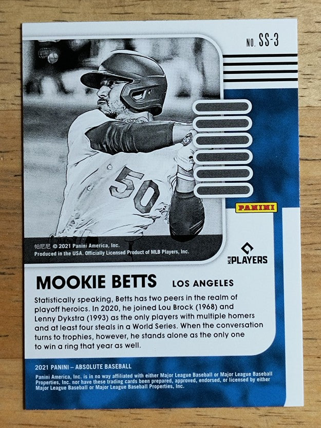2021 Absolute Statistically Speaking Retail #3 Mookie Betts