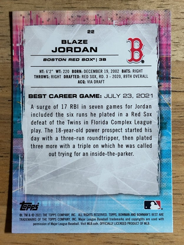 2021 Bowman's Best Atomic Refractors #22 Blaze Jordan