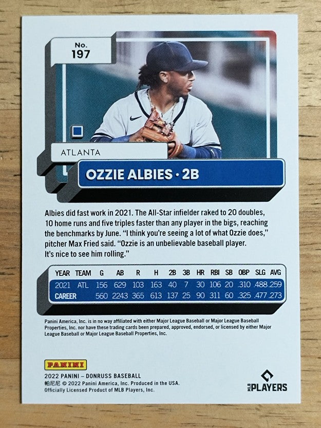 2022 Donruss Red #197 Ozzie Albies